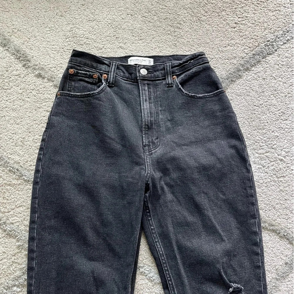 Abercrombie and Fitch black jeans ankle straight high rise curve love 24 / 00 - Picture 4 of 8